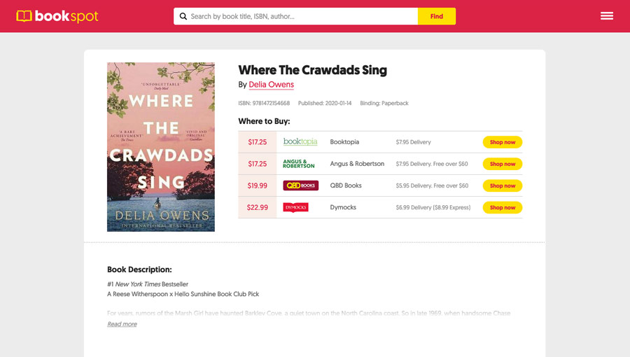 book title where the crawdads sing